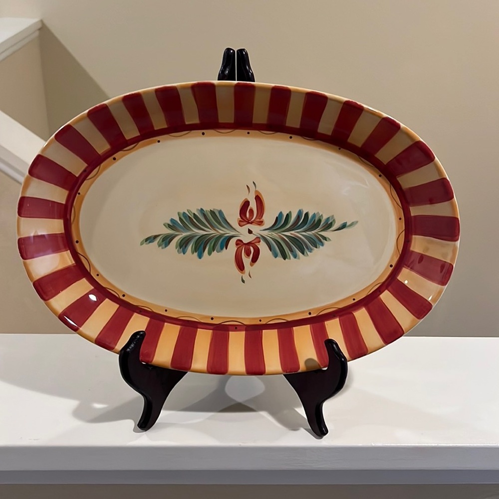 OVAL PLATTER - Southern Living at Home - Gail Pittman Orange and Red